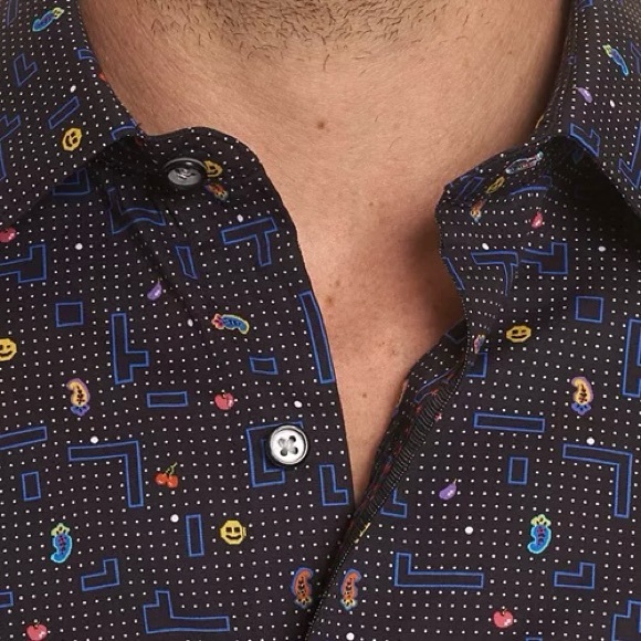 Robert Graham Arcade Print Classic Fit Button Down Pac Man Shirt Size 2XL - Picture 8 of 12